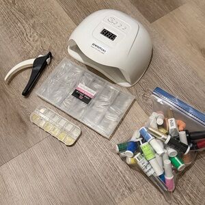 Assorted Gel Nail Polish and Lamp Set Featuring Beetles and ASP